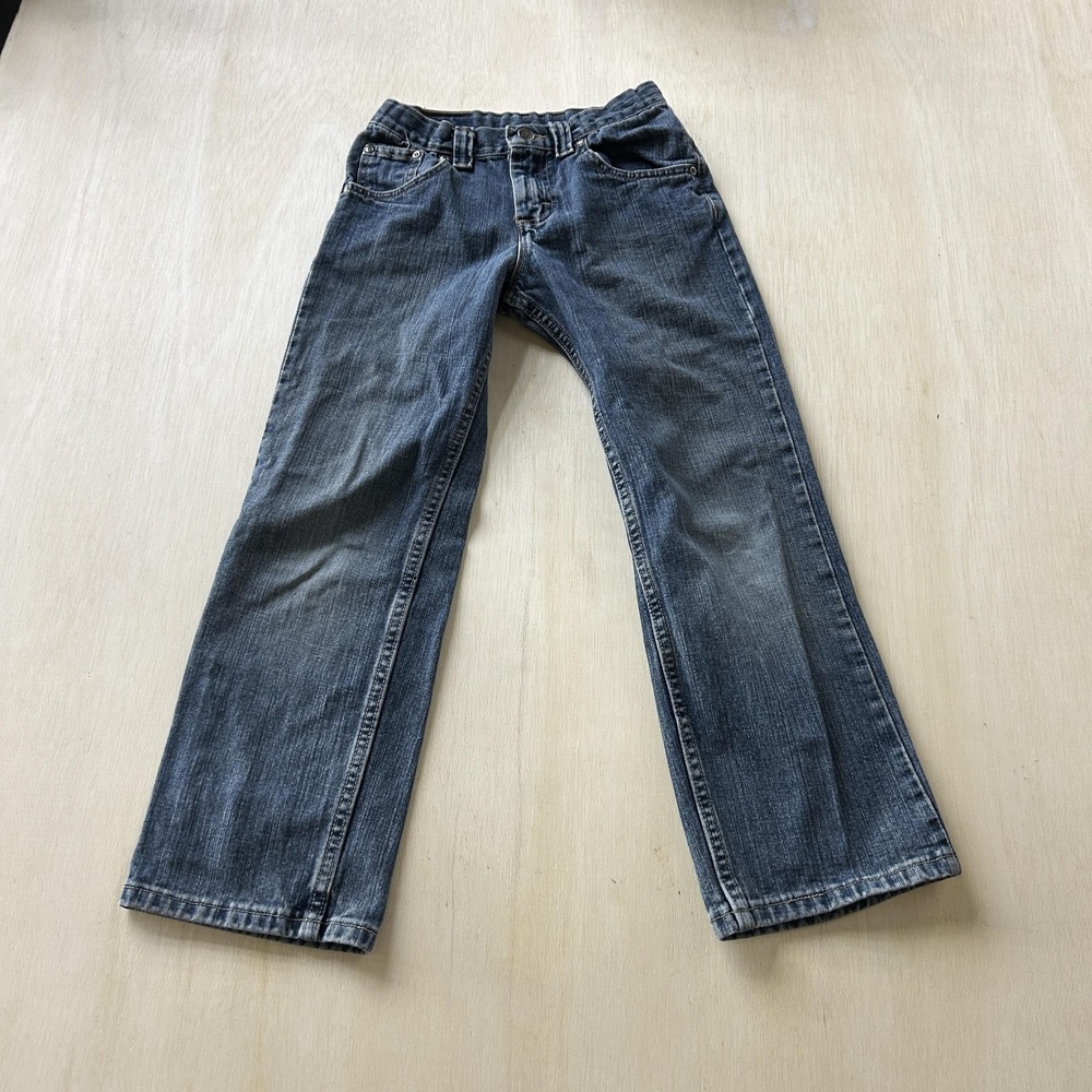 Lee Jeans Boys 10 Regular 23x23 Blue Straight Leg Denim Distressed Faded